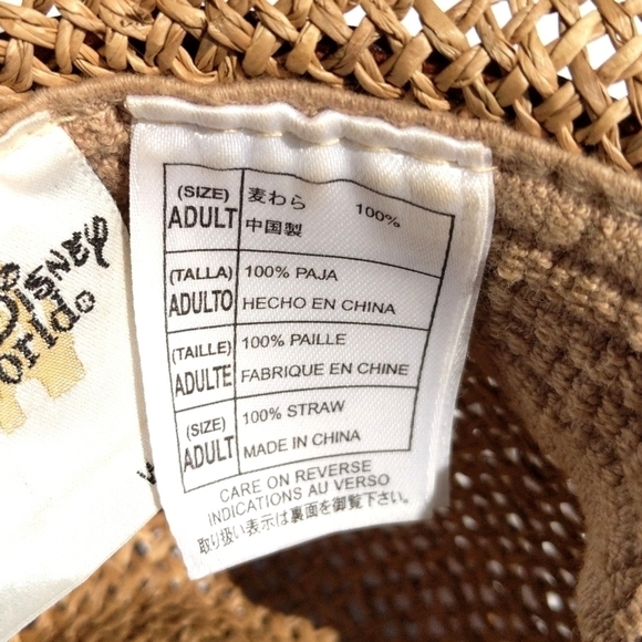 Walt Disney World 90's Vintage Fedora Style Straw Hat with Leather Band Brown - Picture 12 of 12